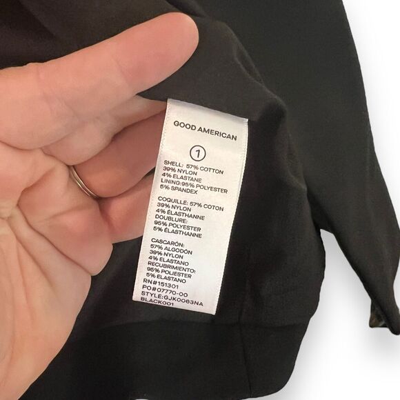 Good American Size 1 (S) Scuba Blazer The Boss 2.0 Double Breasted Shoulder Pads - Picture 11 of 14